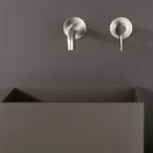 Grifo mezclador para lavabo empotrado en acero inoxidable AISI 316L - Artigli Viadurini