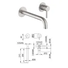 Mezclador de lavabo empotrado en acero inoxidable AISI 316L - Artigli Viadurini