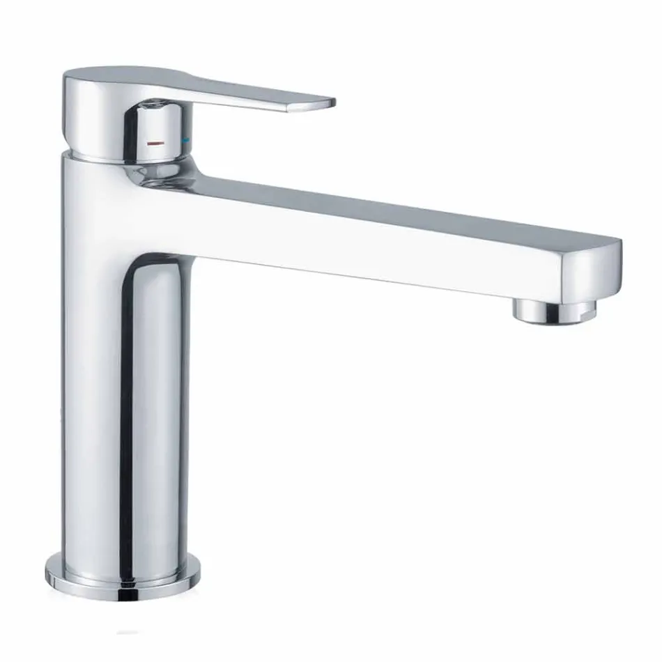 Mezclador de lavabo de baño con desagüe de latón Made in Italy - Sindra Viadurini