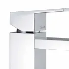 Mezclador de lavabo cuadrado de latón cromado Made in Italy - Medida Viadurini