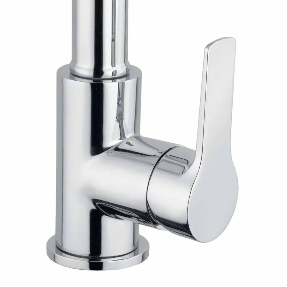 Mezclador de lavabo con ducha de mano de 2 chorros en latón Made in Italy - Croma Viadurini