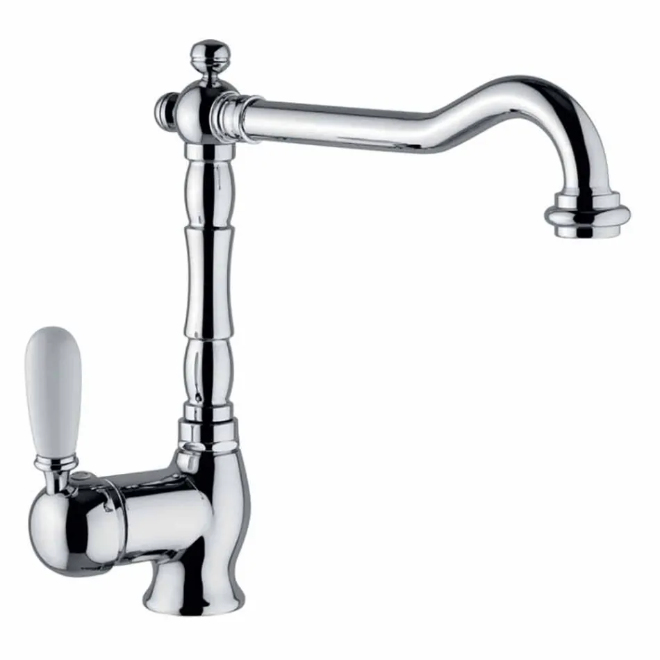 Mezclador de fregadero de cocina clásico de latón Made in Italy - Adonis Viadurini