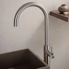Mezclador de lavabo de pie en acero AISI 316L fabricado en Italia - Artigli Viadurini