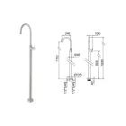 Mezclador de lavabo de pie en acero AISI 316L fabricado en Italia - Artigli Viadurini