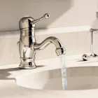 Mezclador de lavabo en latón cromado de 150 mm de alto Made in Italy - Binsu Viadurini