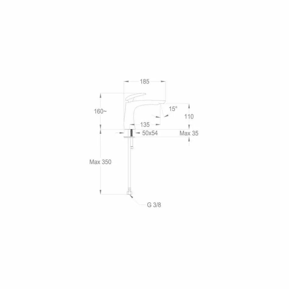 Mezclador de lavabo de latón de diseño Made in Italy - Filipo Viadurini