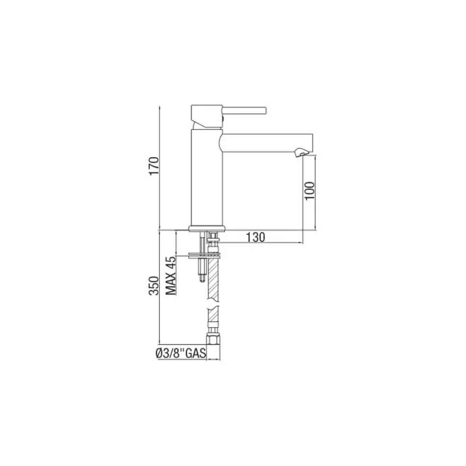 Mezclador de lavabo de latón acabado cromado Made in Italy - Ermia Viadurini