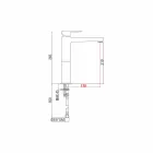 Mezclador de lavabo extendido de latón sin desagüe Made in Italy - Sindra Viadurini