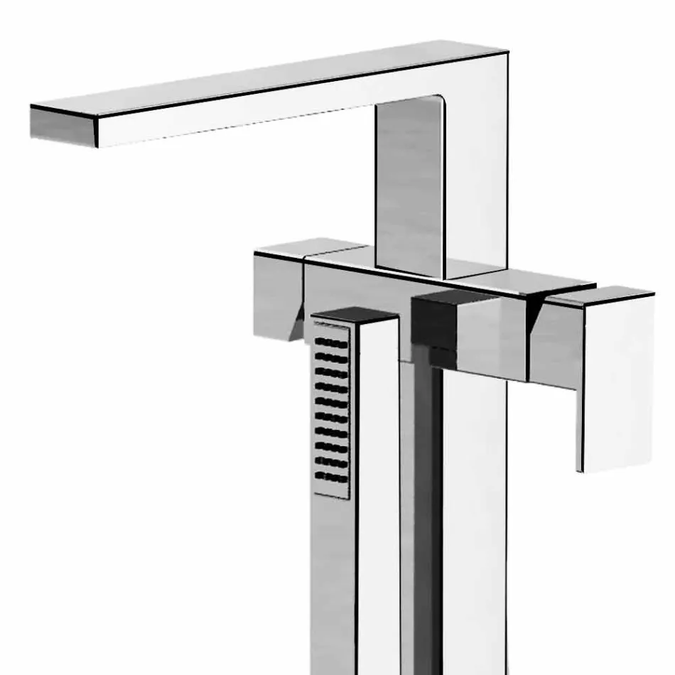 Mezclador de baño de suelo moderno Made in Italy - Pirio Viadurini