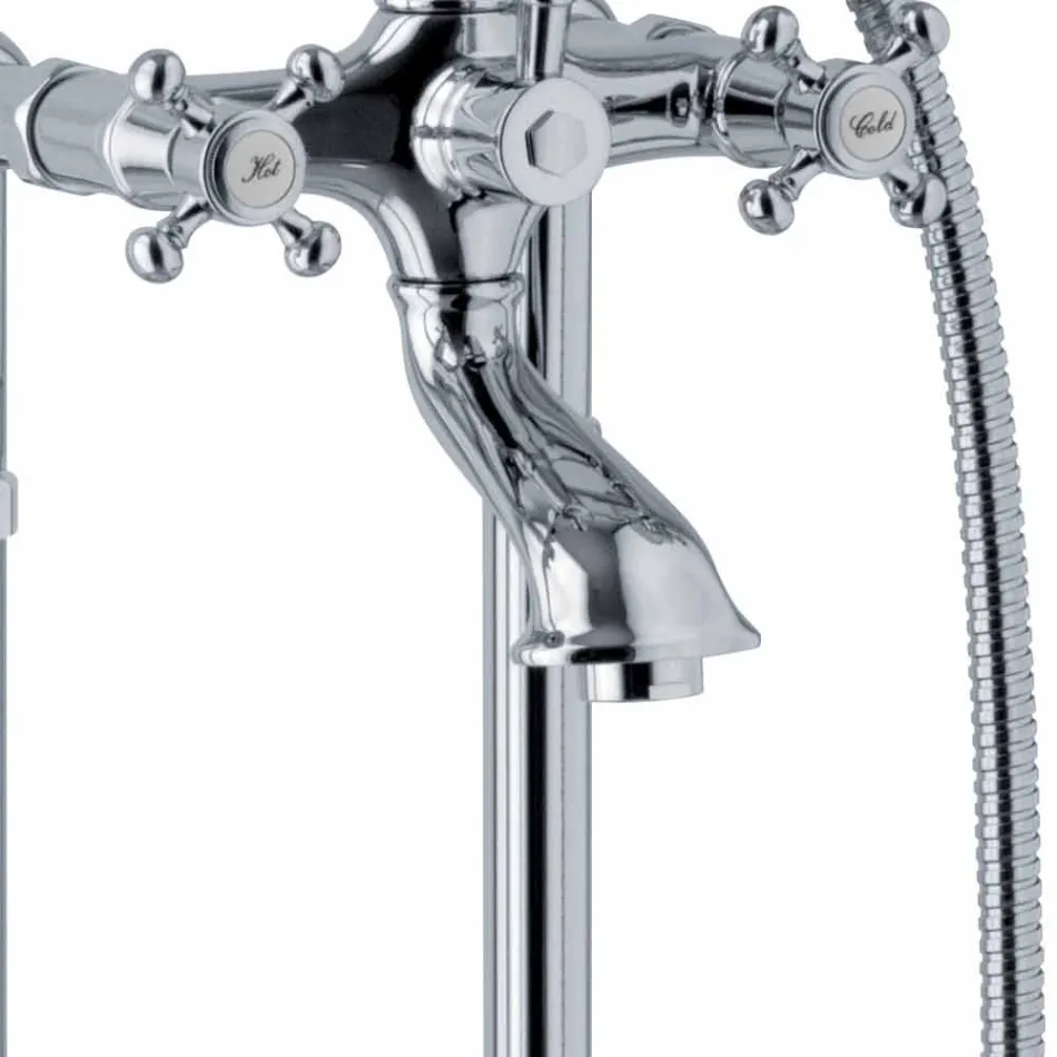 Mezclador de bañera de suelo de diseño clásico en latón Made in Italy - Lisca Viadurini