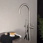 Mezclador de bañera de pie para exterior en acero inoxidable AISI 316L - Garras Viadurini