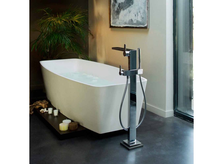Mezclador de bañera moderno con ducha de mano y manguera flexible - Etto Viadurini
