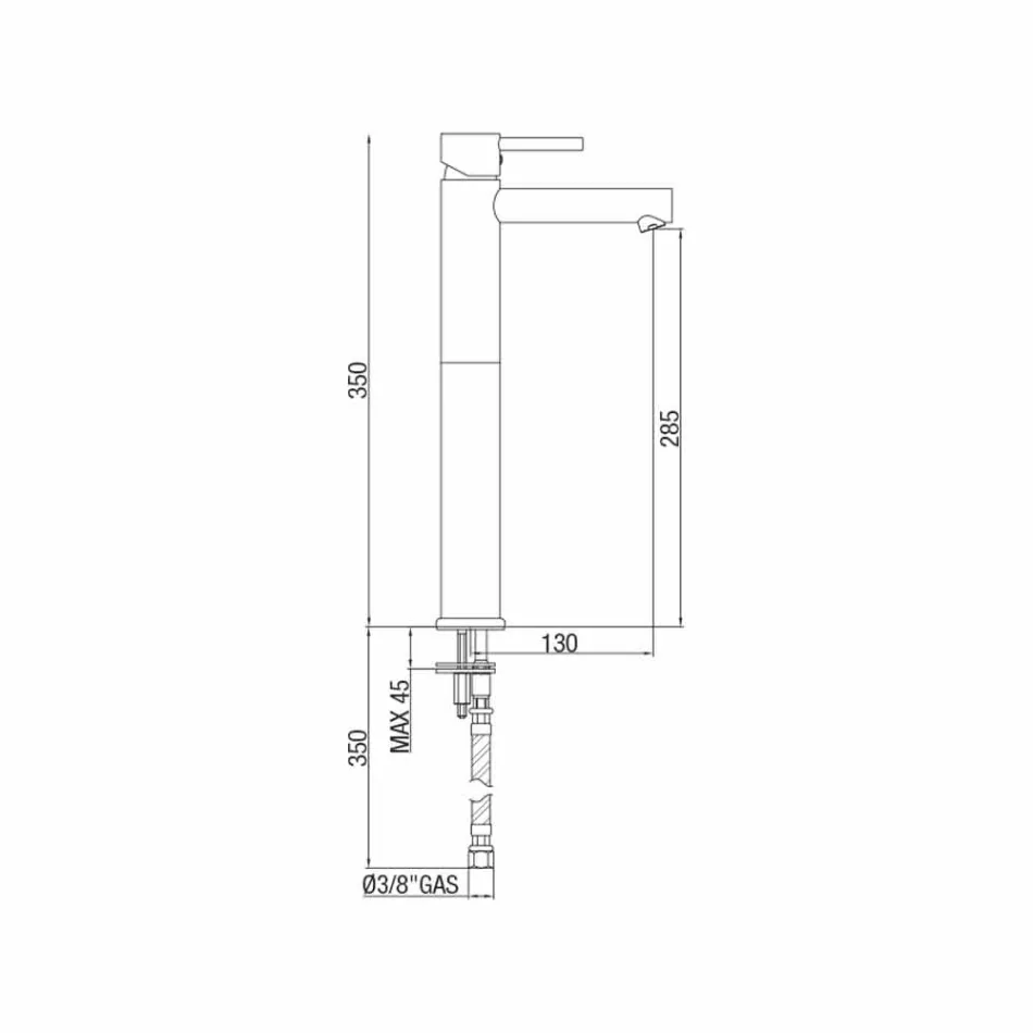 Mezclador de lavabo extendido de latón sin desagüe Made in Italy - Ermia Viadurini