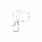 Mezclador extendido sin desagüe para lavabo en latón Made in Italy - Sindra Viadurini