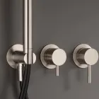 Mezclador de baño empotrado con 3 salidas en acero AISI 316L - Artigli Viadurini