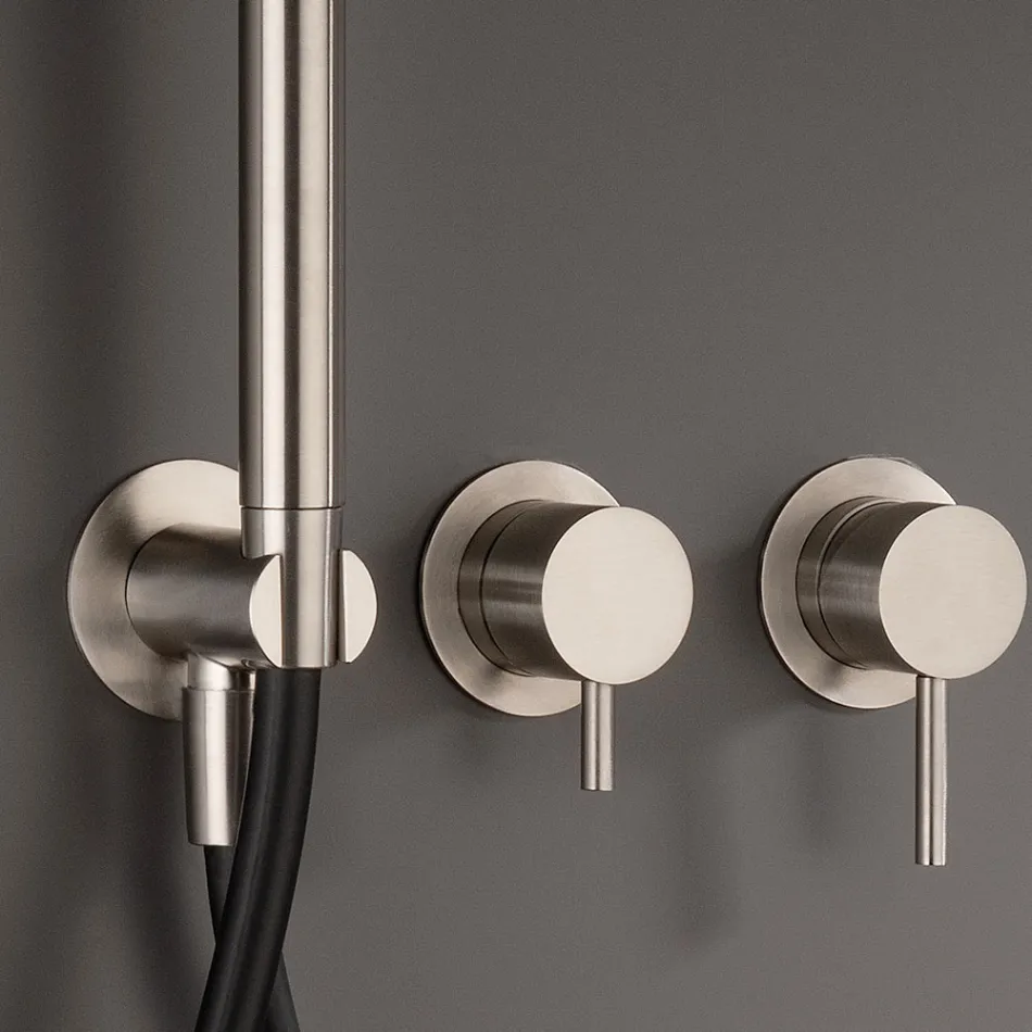 Mezclador de baño empotrado con 3 salidas en acero AISI 316L - Artigli Viadurini