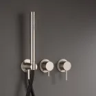 Mezclador de baño empotrado con 3 salidas en acero AISI 316L - Artigli Viadurini