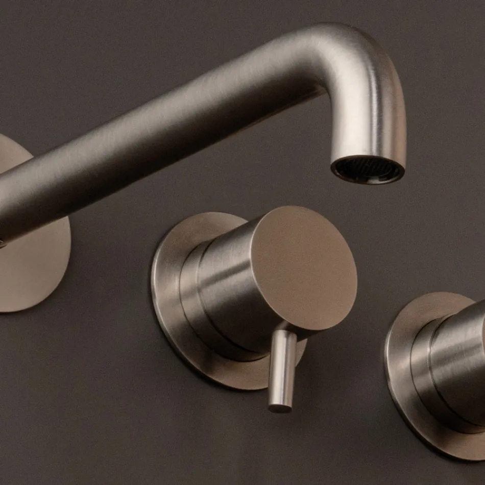 Mezclador de bañera empotrado en acero inoxidable AISI 316L - Garras Viadurini