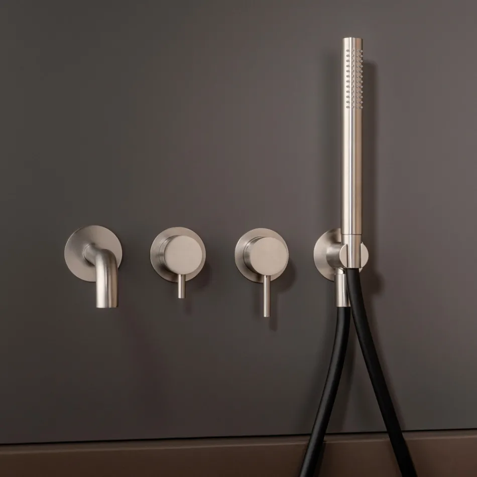 Mezclador de bañera empotrado en acero inoxidable AISI 316L - Garras Viadurini