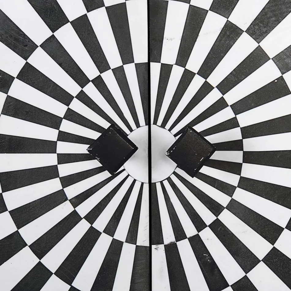 Armario Mosaico Étnico 4 Puertas 6 Cajones en Madera de Mango - Vanitoso Viadurini