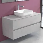 Mueble de baño suspendido con lavabo, diseño en 4 acabados - Paoletto Viadurini