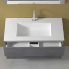 Mueble de suspensión para baño con lavabo integrado en 3 dimensiones - Marione Viadurini