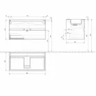 Mueble de suspensión para baño con lavabo integrado en 3 dimensiones - Marione Viadurini