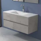 Mueble de suspensión para baño con lavabo integrado en 3 dimensiones - Marione Viadurini