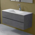 Mueble de suspensión para baño con lavabo integrado en 3 dimensiones - Marione Viadurini