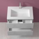 Mueble de suspensión para baño con lavabo integrado en 3 dimensiones - Marione Viadurini