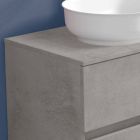 Mueble de baño suspendido y lavabo ovalado, diseño moderno - Cesiro Viadurini