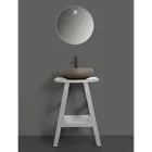 Mueble de Baño Acabado Madera y Sobre Semicurvo Gris - Raomi Viadurini