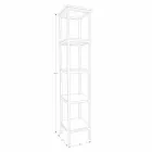 Mueble de baño columna en teca y acero con 4 estantes abiertos - Tamburino Viadurini