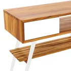 Mueble de baño de pie en teca natural blanca con cajones de colores - Benoit Viadurini