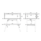 Mueble de baño de suelo en teca recuperada y encimera de apoyo blanca - Gatien Viadurini