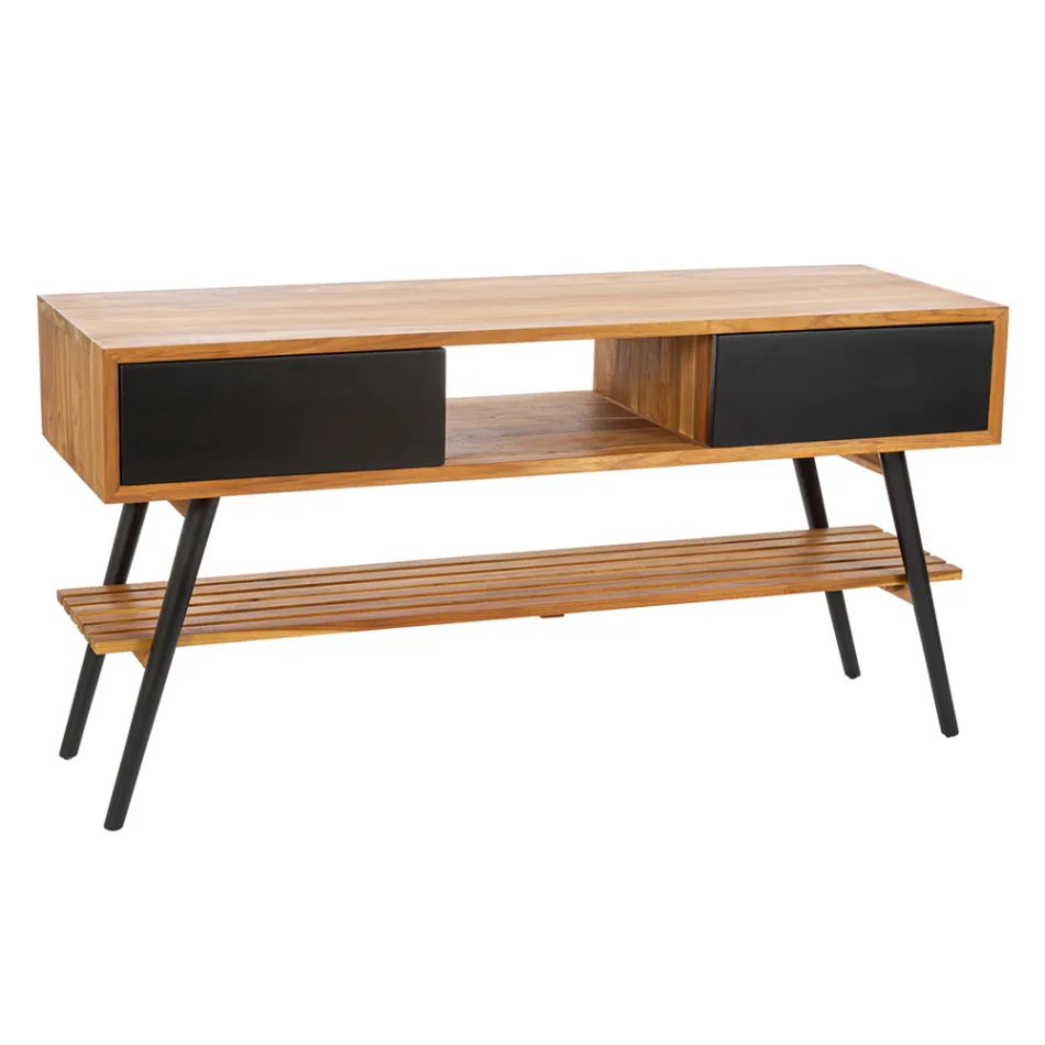 Mueble de baño moderno e independiente con cajón de diseño negro - Hamadou Viadurini