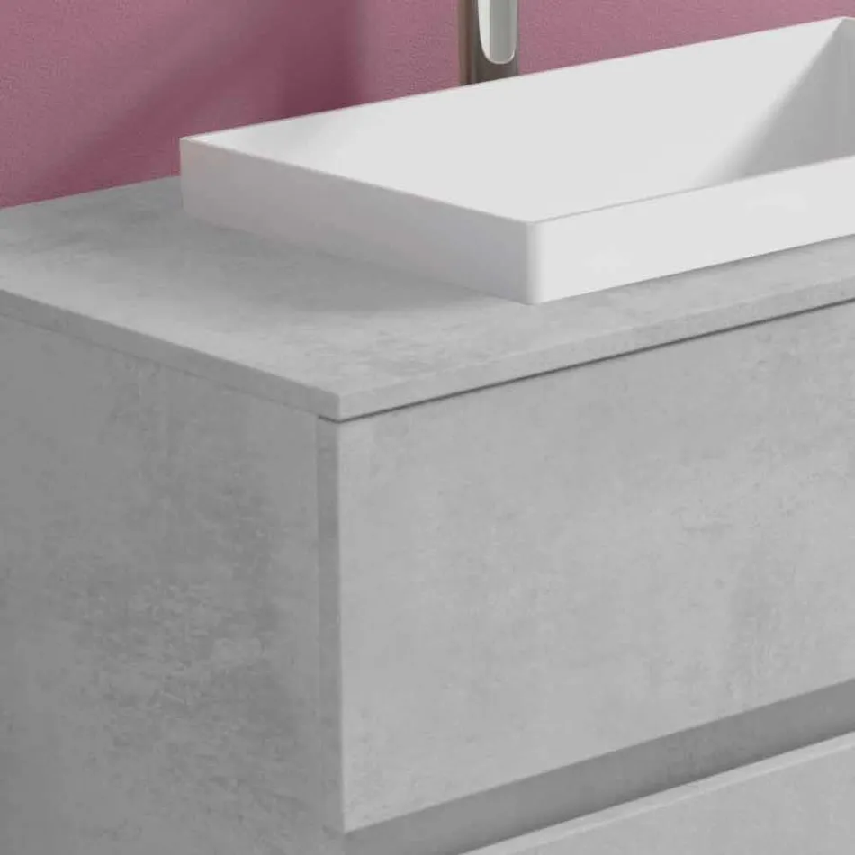 Mueble de baño con lavabo encastrado, moderno diseño suspendido - Casimira Viadurini