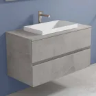 Mueble de baño con lavabo encastrado, moderno diseño suspendido - Casimira Viadurini