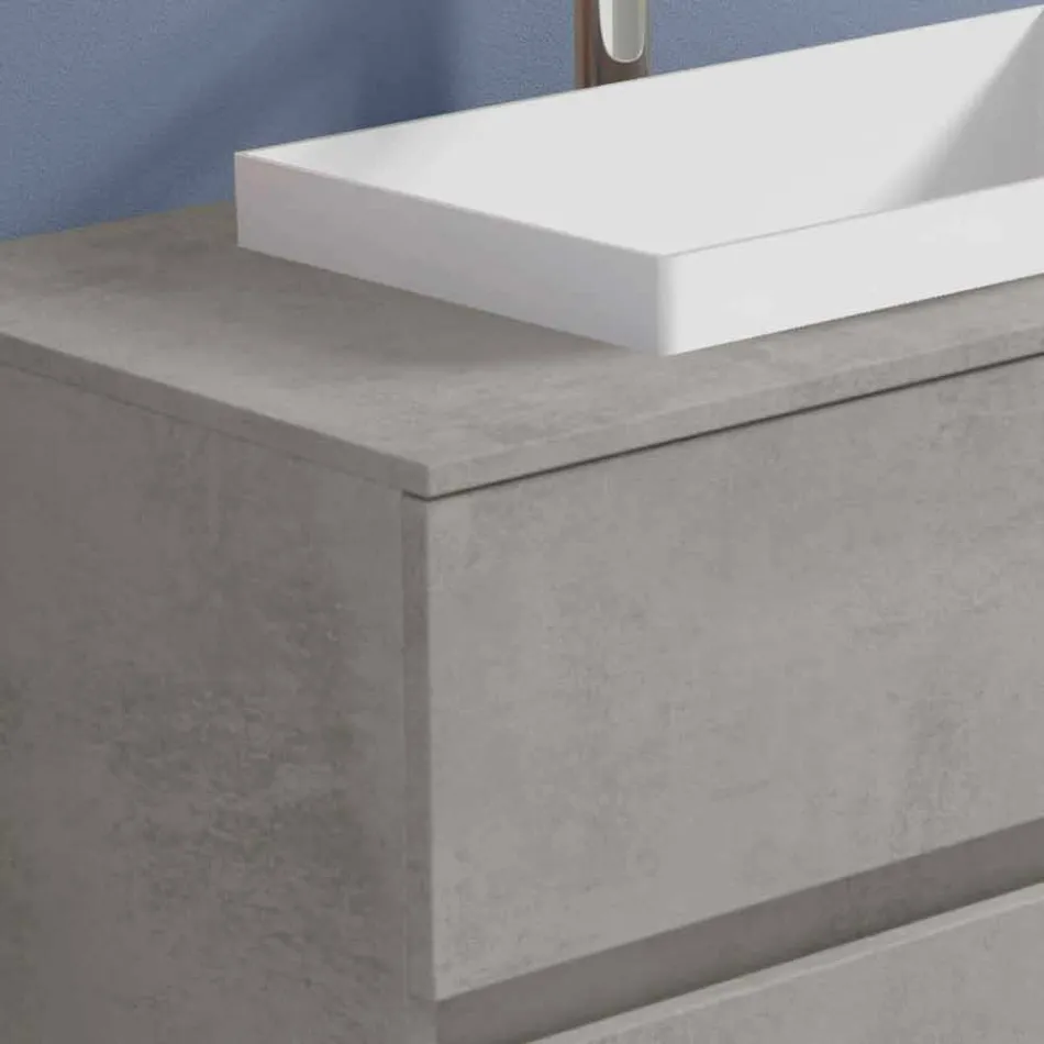 Mueble de baño con lavabo encastrado, moderno diseño suspendido - Casimira Viadurini
