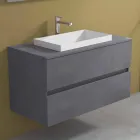 Mueble de baño con lavabo encastrado, moderno diseño suspendido - Casimira Viadurini