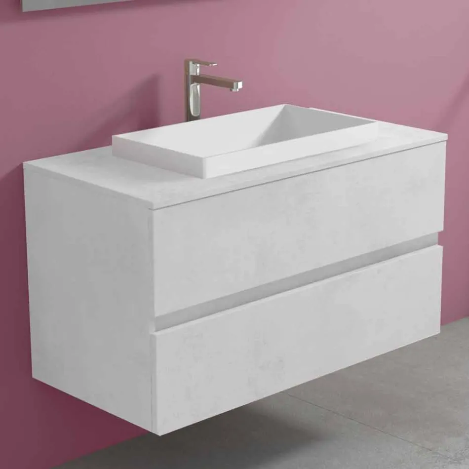 Mueble de baño con lavabo encastrado, moderno diseño suspendido - Casimira Viadurini