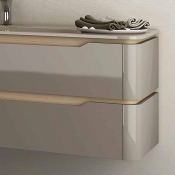 baño móvil con madera integrada disipador de diseño Arya, fabricado en Italia