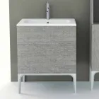Mueble de baño con lavabo integrado en Ambra ecolegno, made in Italy Viadurini