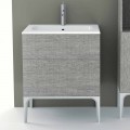 Mueble de baño con lavabo integrado en Ambra ecolegno, made in Italy