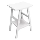 Mueble de baño de diseño en teca natural con tapa y soporte en blanco mate - Raomi Viadurini