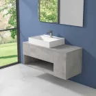 Mueble de baño suspendido de diseño con lavabo sobre encimera de estilo moderno - Pistillo Viadurini