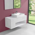 Mueble de baño suspendido de diseño con lavabo sobre encimera de estilo moderno - Pistillo Viadurini