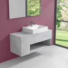 Mueble de baño suspendido de diseño con lavabo sobre encimera de estilo moderno - Pistillo Viadurini