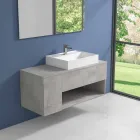 Mueble de baño suspendido de diseño con lavabo sobre encimera de estilo moderno - Pistillo Viadurini