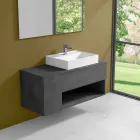 Mueble de baño suspendido de diseño con lavabo sobre encimera de estilo moderno - Pistillo Viadurini